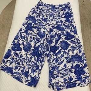 Wide leg floral pants